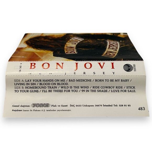 Bon Jovi New Jersey Turkish Release First Edition 1988 Cassette 836345-4 RARE! - Picture 7 of 15